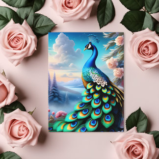 Cartão Postal Cartão-postal Whimssso Fantasy Art Rosa Garden Pea