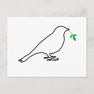 Cartão Postal Cartão-postal White Bird e Twig