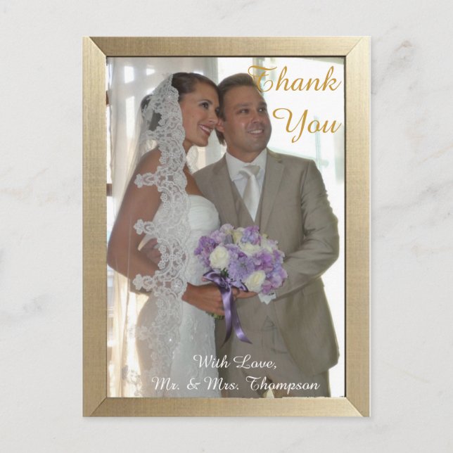 Cartão Postal Cartão-postal White Christmas Obrigado (Frente)