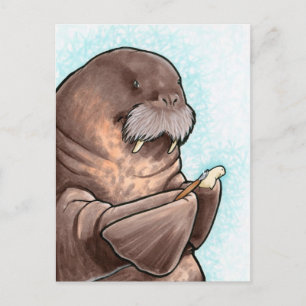 Cartão Postal Cartão-postal Whittling Walrus