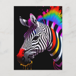 Cartão Postal Cartão-postal Zebra Colorido
