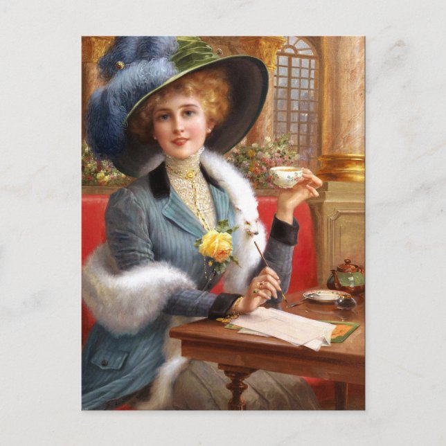 Cartão Postal Cartas Caídas E Chá (Frente)