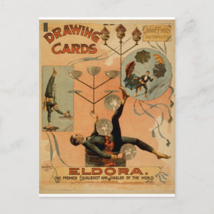 Cartão Postal Cartas de Desenho, 'Eldora', Juggler do Mundo