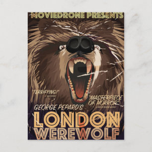 Cartão Postal Cartaz antigo de filme de Londres Lobisomem