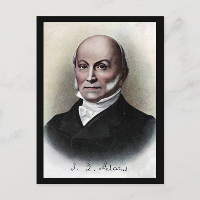 Cartão Postal Cartaz antigo - Presidente dos EUA, John Quincy Ad (Frente)