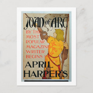 Cartão Postal Cartaz anunciando 'Joana d'Arc' em abril da Harper