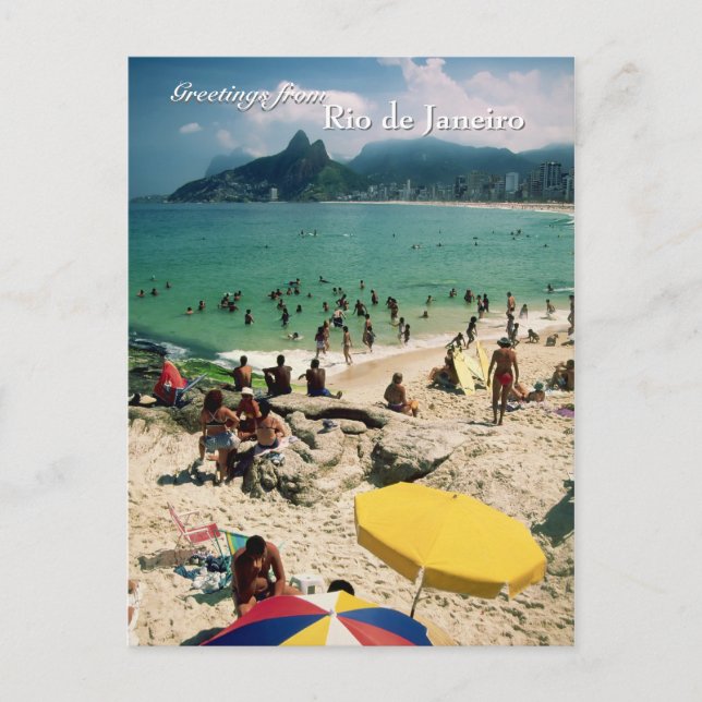 Cartão Postal Cartaz "Arpoador Beach, Rio de Janeiro" (Frente)