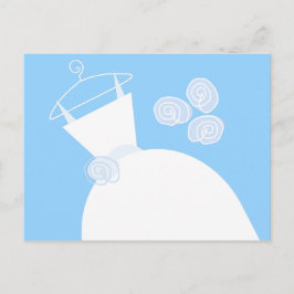 Cartão Postal Cartaz azul de casamento horizontal