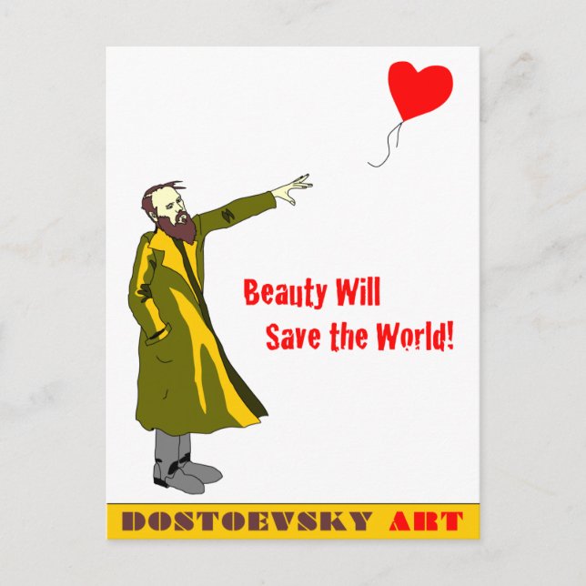 Cartão Postal Cartaz "Banksy" da Arte de Dostoevsky (Frente)