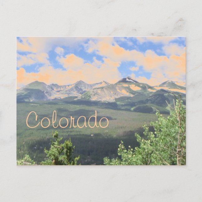 Cartão Postal Cartaz cênico da montanha do Colorado (Frente)