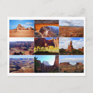 Cartão Postal Cartaz Collage de Landmarks de Utah