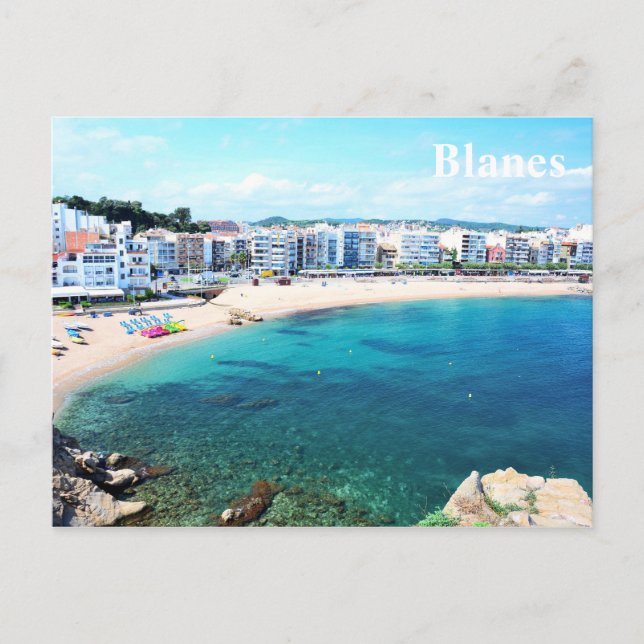 Cartão Postal Cartaz com cidade de Blanes (Frente)