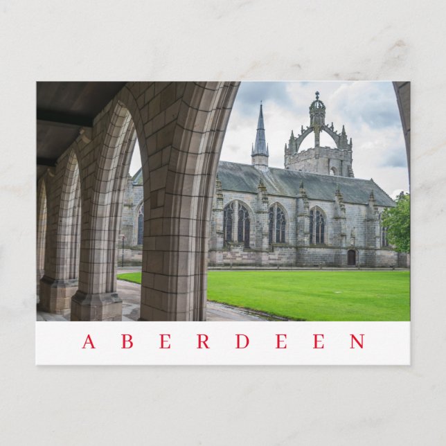 Cartão Postal Cartaz com vista para a Faculdade de Aberdeen King (Frente)