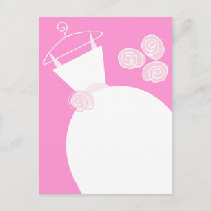 Cartão Postal Cartaz cor-de-rosa de Casamento