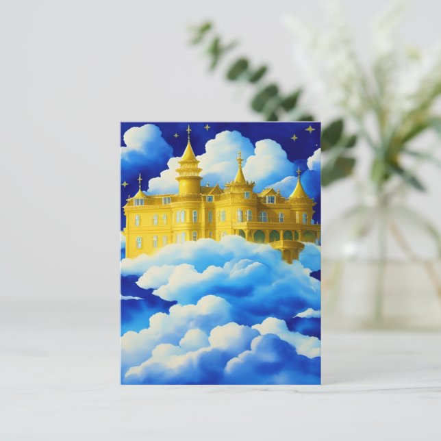 Cartão Postal Cartaz Cristão de Mansão do Reino (Em pé/Frente)