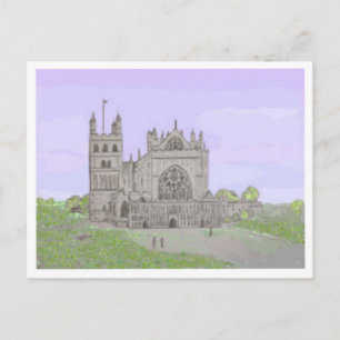 Cartão Postal Cartaz da Catedral de Exeter, personalizar