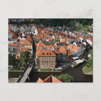 Cartão Postal Cartaz da cidade antiga Cesky Krumlov