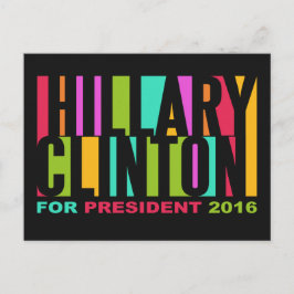 Cartão Postal Cartaz da Coloração Hillary Clinton 2016