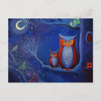 Cartão Postal Cartaz da Coruja - "A Floresta À Noite"