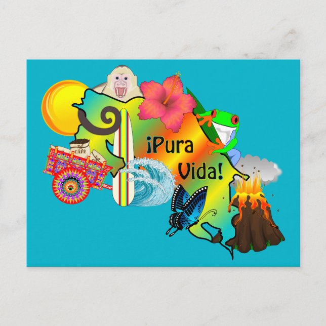 Cartão Postal Cartaz da Costa Rica (Frente)