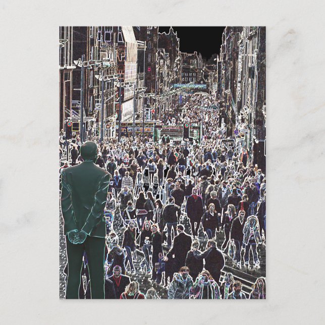 Cartão Postal Cartaz da Crowd Glasgow Scotland (Frente)