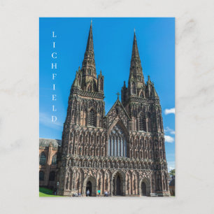 Cartão Postal Cartaz da frente da Catedral de Lichfield
