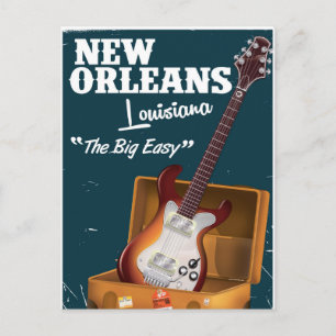 Cartão Postal cartaz da guitarra elétrica de Nova Orleans Louisi