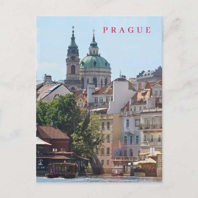 Cartão Postal Cartaz da igreja de Praga (Frente)