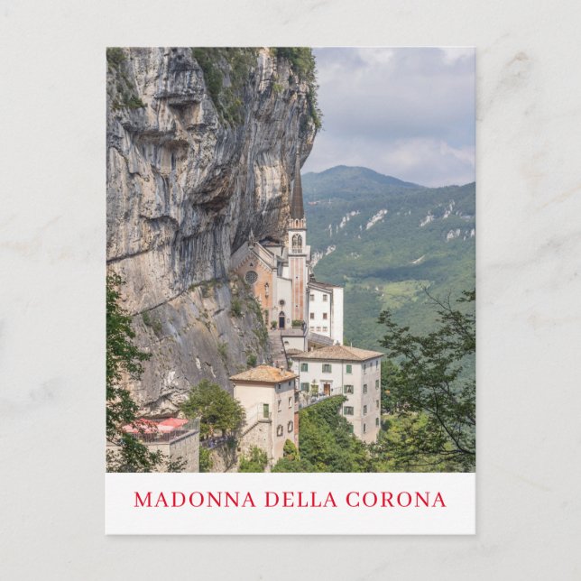 Cartão Postal Cartaz da igreja Madonna della Corona (Frente)