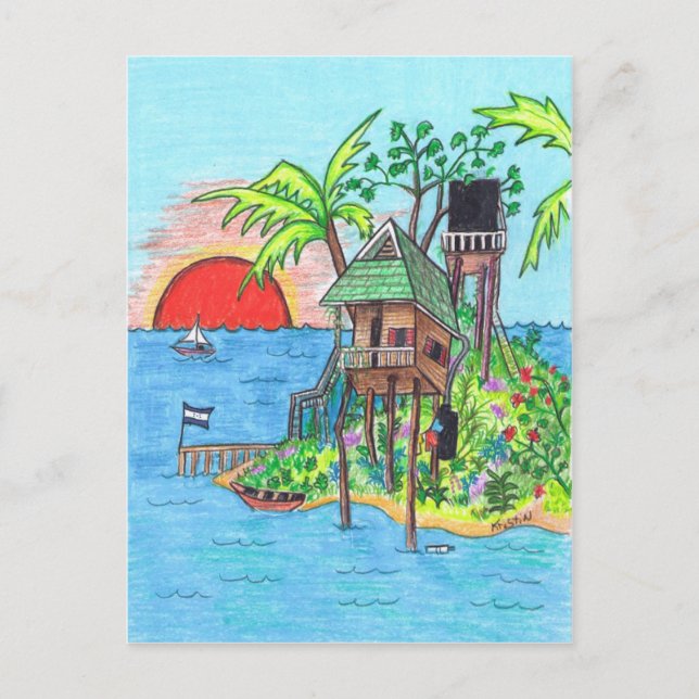 Cartão Postal Cartaz da Ilha (Frente)