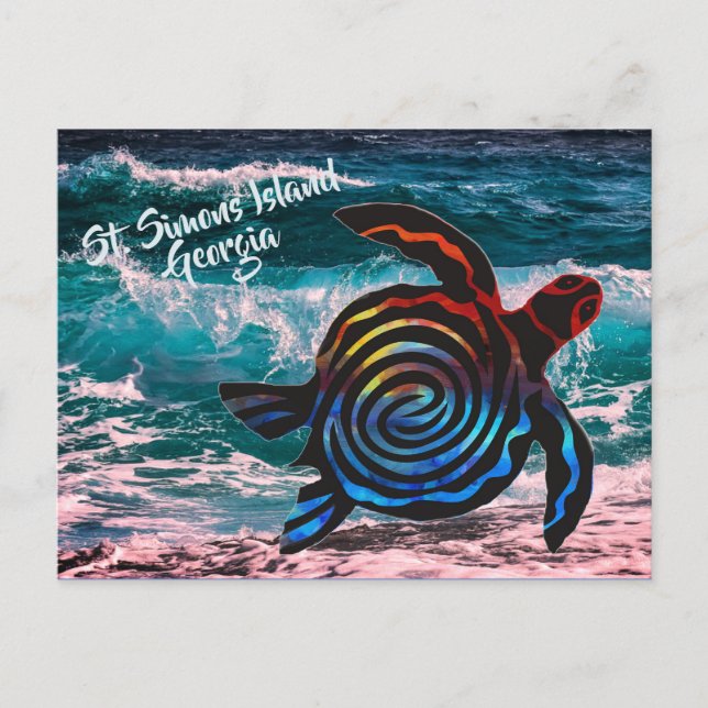 Cartão Postal Cartaz da Ilha Simons (Frente)