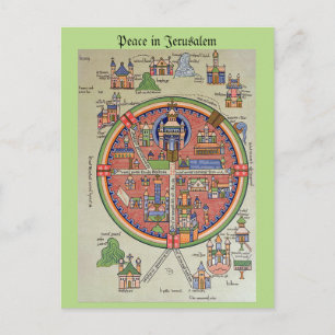 Cartão Postal Cartaz da paz em Jerusalém