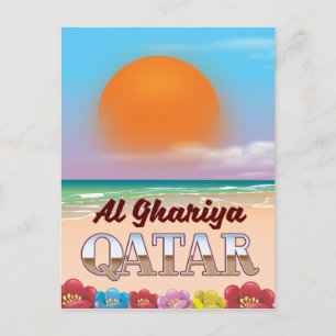 Cartão Postal Cartaz da praia Al Ghariya Qatar