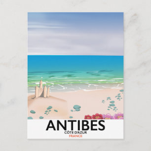 Cartão Postal Cartaz da praia de Antibes França