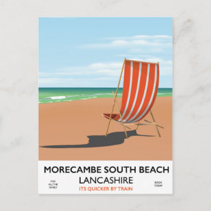 Cartão Postal Cartaz da praia sul de Morecambe Lancashire