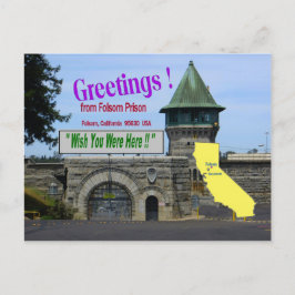 Cartão Postal Cartaz da prisão Folsom "Queria que você estivesse