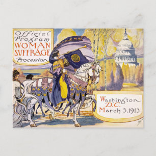 Cartão Postal Cartaz da procissão por sufrágio da mulher Washi