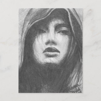 Cartão Postal Cartaz da sacerdota Deusa Postcard Arte Gótica