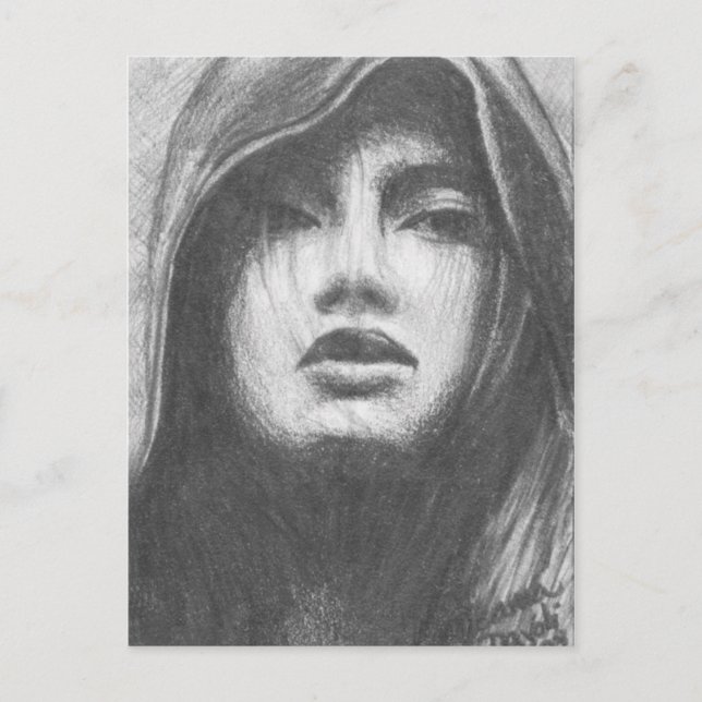 Cartão Postal Cartaz da sacerdota Deusa Postcard Arte Gótica (Frente)