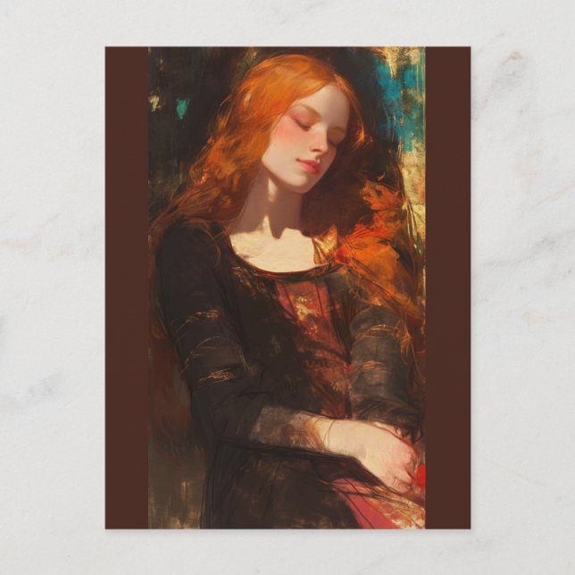 Cartão Postal Cartaz da Senhora Medieval (Frente)