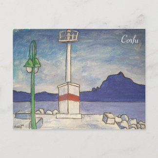 Cartão Postal Cartaz da velha fortaleza Corfu