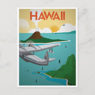 Cartão Postal Cartaz da Viagens vintage do Havaí