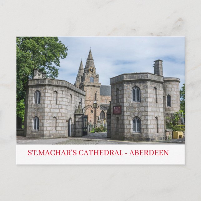 Cartão Postal Cartaz da vista da Catedral de Aberdeen (Frente)