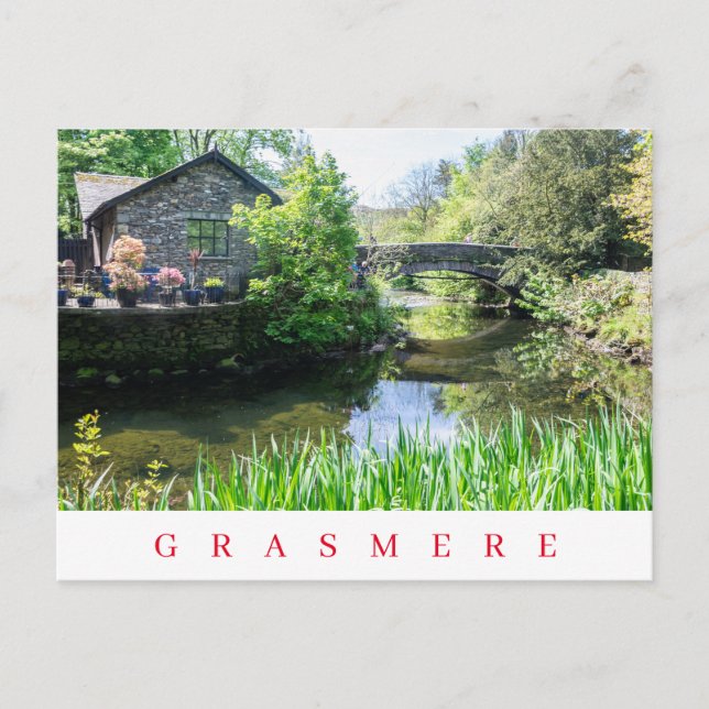 Cartão Postal Cartaz da vista do rio Grasmere Rothay (Frente)
