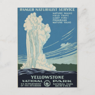 Cartão Postal Cartaz da WPA do Parque Nacional de Yellowstone Vi