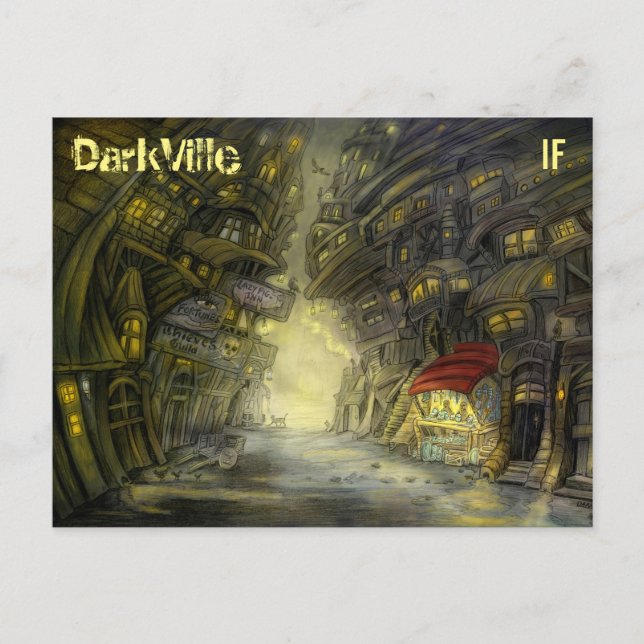 Cartão Postal Cartaz DarkVille de Mike Winterbauer (Frente)
