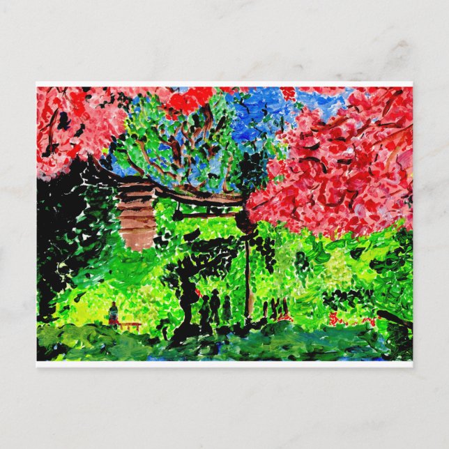 Cartão Postal Cartaz das flores de cereja (Frente)