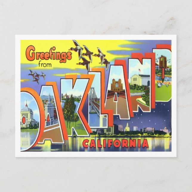 Cartão Postal Cartaz das Grandes Cartas de Oakland, Califórnia (Frente)