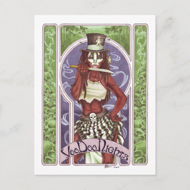 Cartão Postal Cartaz das Noites VooDoo (Frente)