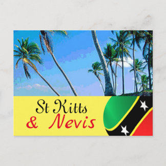 Cartão Postal Cartaz das palmeiras de Kitts e Nevis